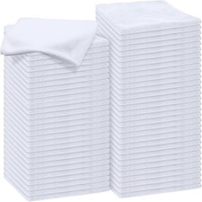 16x16" Microfiber Cleaning Cloths for Cars Ultra Absorbent Towels 60 Pack White