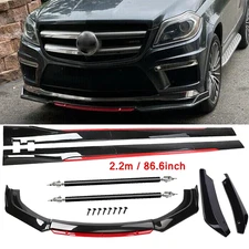 Front Bumper Lip Spoiler Splitter Side Skirt Glossy Black For Mercedes-Benz GLE3