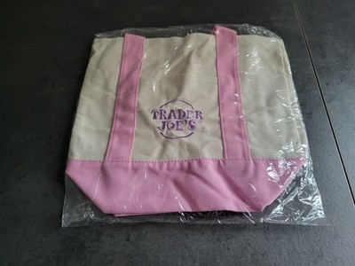 Trader Joe's 2026 Limited Edition Pastellfarbene Rosa Mini-Canvas-Tragetasche