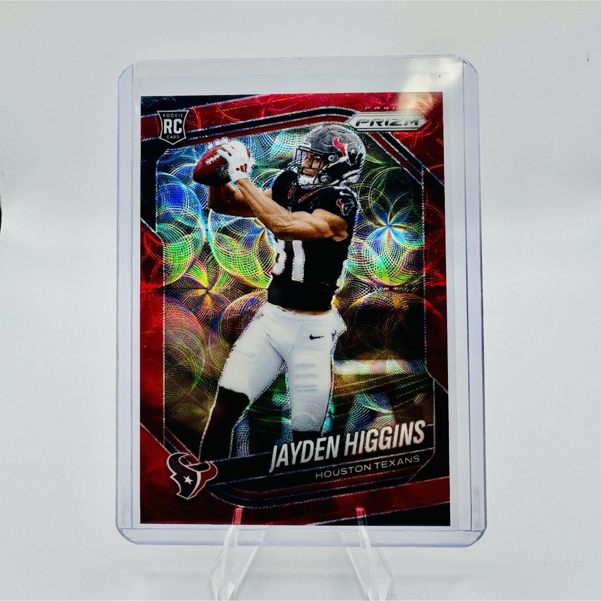 2025 Panini Prizm Choice Jayden Higgins Red /20 RC Texans #376