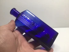 Antique Rectangular Cobalt Blue Not To Be Taken Poison Bottle.