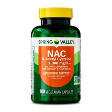 Spring Valley NAC 1000 Mg Vegetarian Capsules, Immune Support Dietary Supplement