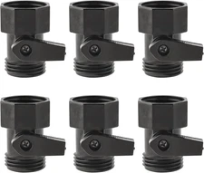 6 Pack 3/4'' Plastic Garden Hose Shut off Valve Hose Connector, Water Hose Shut