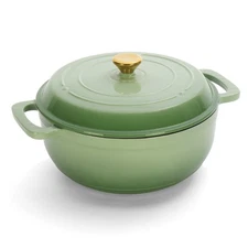 Dutch Oven With Lid Heavy-Duty Enameled Cast Iron Pot With Dual Handle for Cook