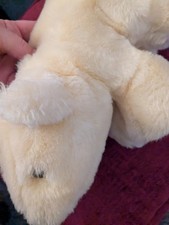 Kinder Gund Vintage Yellow Polar Bear Rattle Stuffed Plush 1988