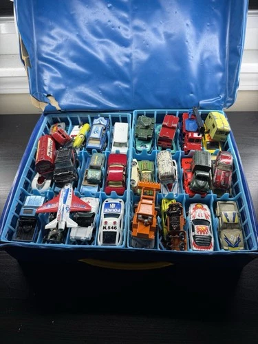 VTG MATCHBOX LESNEY LOT - 48 Cars + 1980s Case - MOBILGAS, BEEFEATER