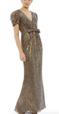 Mac Duggal 26661 Bronze Bow Waist Gown Size 2