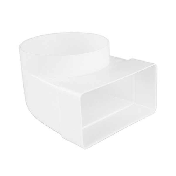 Pvc UmlenkstüCk Rundrohr 100 Mm Flachkanal 110X55 Mm ÜBergang Adapter Abluft-image