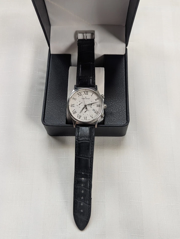 Claude Bernard 10217 3M AR Vestido Clásico Cronógrafo Pantalla Analógica Cuarzo Suizo Foto 3 de 4