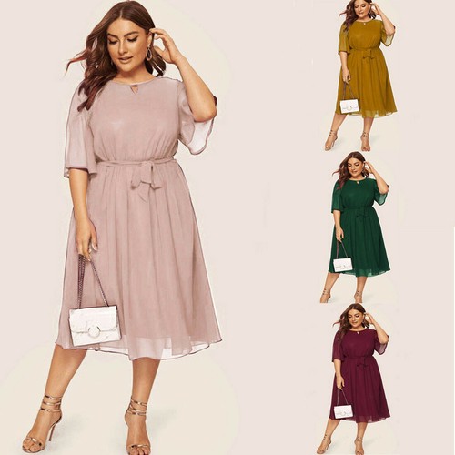 mid calf chiffon dress