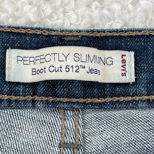 Levis 512 Boot Cut Jeans Girls 12 Blue Flap Pockets Perfectly Slimming Flare - Picture 5 of 16