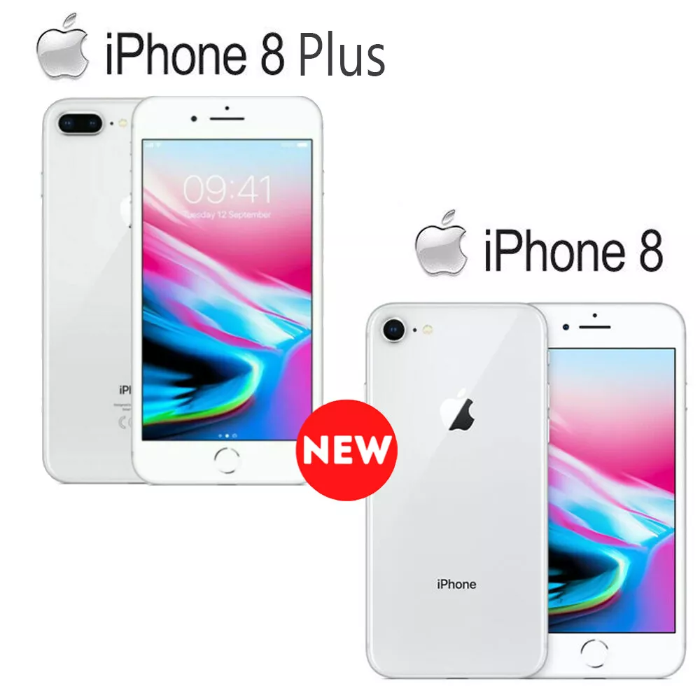 New Apple iPhone 8 / 8 Plus 64GB or 256GB Unlocked Silver - See