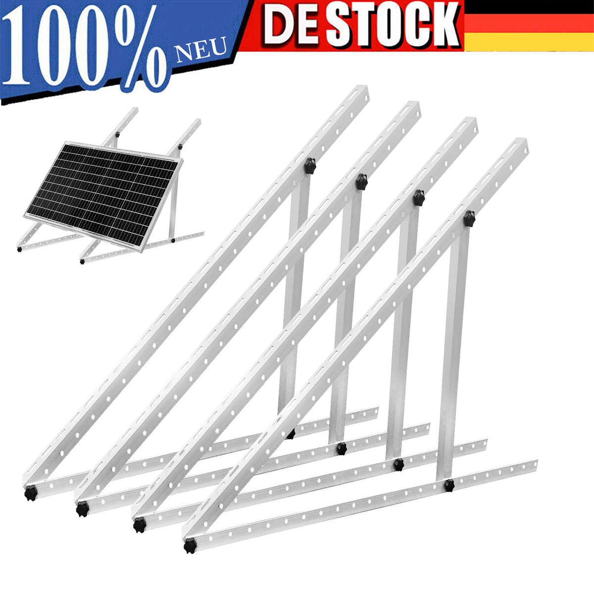Solarmodul-Halterung – 41 Zoll, 0–90° Neigbar, Aluminium, Für Flachdach, Wohnmobil, Boot, Wand, 1 Paar