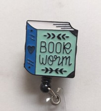 Book Worm Book Lover Book Nerd ID Badge Holder Retractable Badge Reel