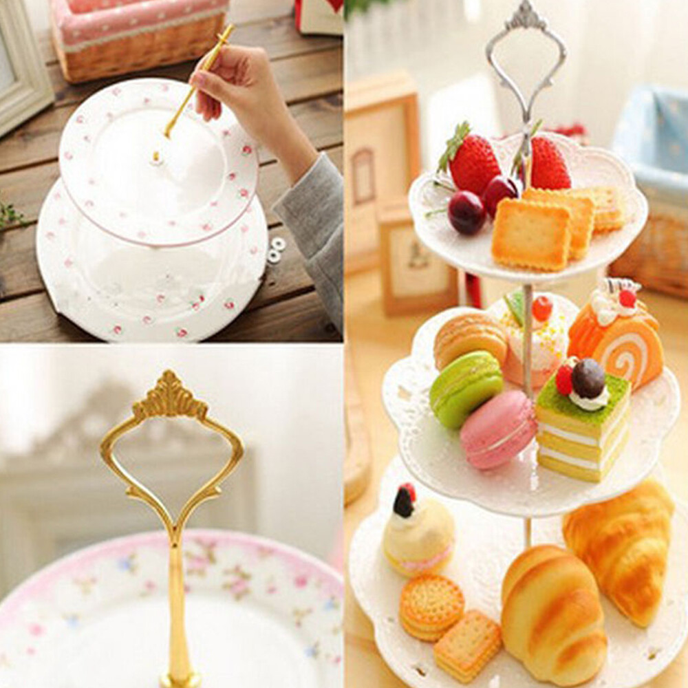 2/3 Tier Glass Cake Stand Afternoon Tea Wedding Party Tableware Display