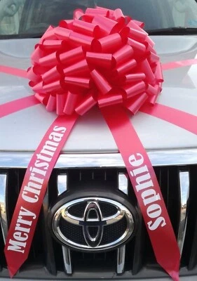 MEMORY BOX PARTY BIG CAR BOW - Giant, Extra Large Bow for Cars, XMAS Gifts PERSONALIZED TAILS 14"