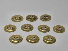 10 pcs Gold Metal Small Scalloped Edge Oval Southwestern Conchos Leather Crafts