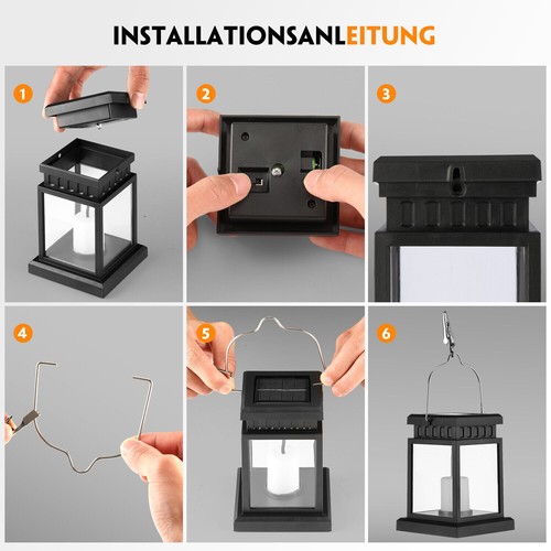 2X LED Solar Tischleuchte Solarleuchte Dekoleuchte Gartenleuchte Gartenlampe - Bild 10 von 12