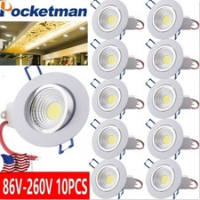 10PC 7W/9W/12W COB LED Chip Downlight Recessed Ceiling Light Spotlight 110V/220V
