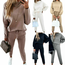 Women Winter Autumn Tracksuit Set Long Sleeve Pullover Top Pants Lounge Wear Hot
