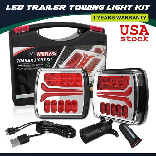Wireless Trailer Lights for Towing Rechargeable LED Tail Light Kit for