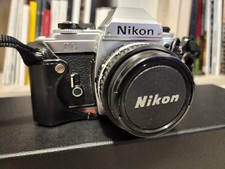 Nikon FG 35mm SLR Film Camera with Nikon 50mm 1:1.8 Lens  Leather Case