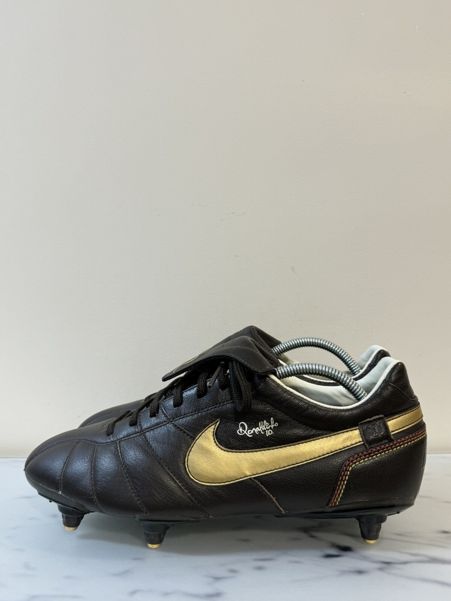 Nike Tiempo R10 Ronaldinho SG Brown Leather RARE US 10
