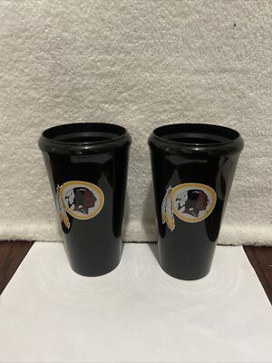 2 NFL Washington Redskins Black Travel Cups Tumblers no Lids 16oz | eBay