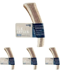 (4) Pack -Wag Split Elk Antler, Naturally Shed, Small Best for Dogs Under 15 lbs