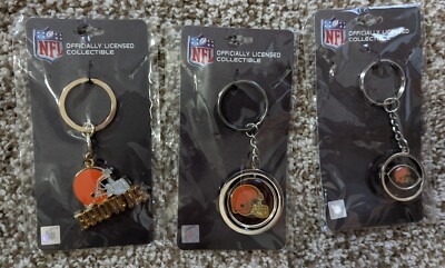 ENTIRE SET OF Cleveland Browns Keychains Metal Heavyweight Team Logo 