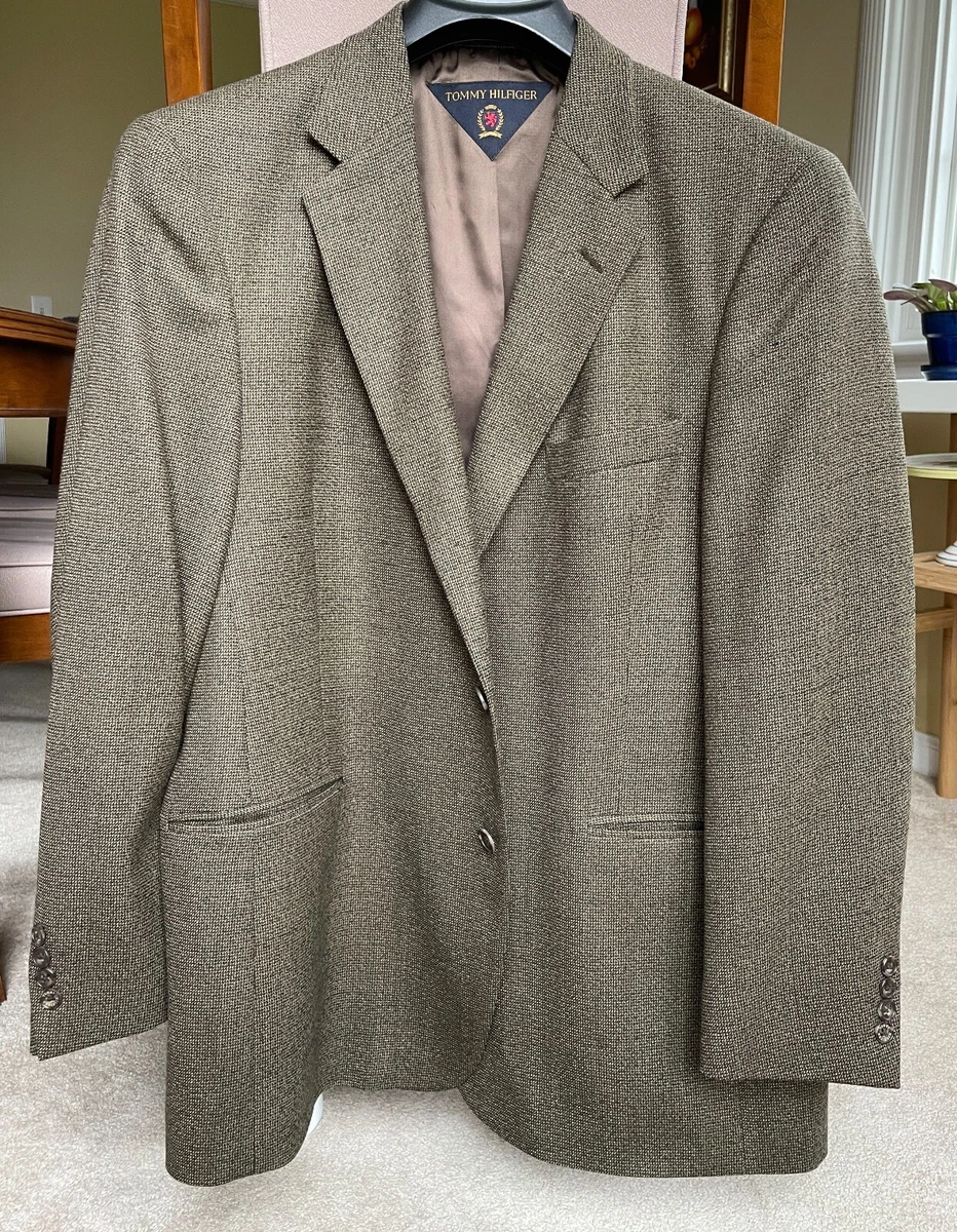 Antage forum Mediate Men&#039;s Tommy Hilfiger Khaki Green Tweed Suit Jacket 46 R Preowned | eBay