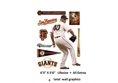 Madison Bumgarner Giants Leben Größe + Alle Extras fathead Echt Groß Wand Grafik