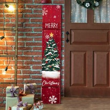 Chitidr Christmas Porch Sign for Front Porch Wooden Standing Vertical Porch S...