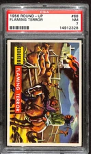 1956 Topps, RoundUp, #68 Flaming Terror, Geronimo, PSA 7 NM