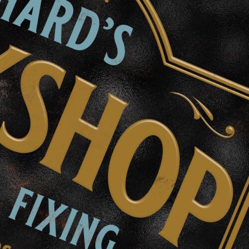 Personalisiertes Werkstattschild Metall Vintage Retro Geschenke für Herren - 200x305 mm - Bild 4 von 7