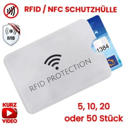 🛜 RFID / NFC Schutzhülle Blocker Datenschutz Abschirmung EC Karte Kreditkarte.