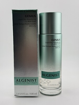 Algenist GENIUS Liquid Skin Resurfacing 2% BHA Toner, 3.4 fl oz / 100ml, New