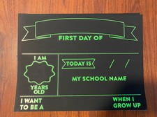 first day of school chalk sign