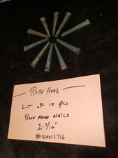 VINTAGE Antique RoseHead Nails 10 Rustic Wrought Iron Nails 1-7/16" RHN1716