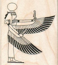 Egyptian Winged Lady 2 1/4 x 2 1/2" Rubber Stamp