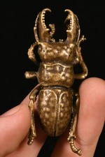 Antique Chinese Bronze Fengshui Folk Insect Animal Bixie Amulet Pendant Statue