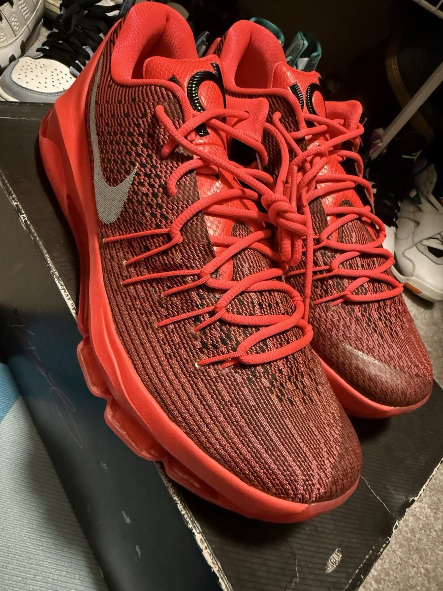 Size 12 Nike KD V8 Bright Crimson (749375-610