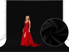 Aimosen 10X10 FT Black Backdrop Background for Photography, Large Black Photo 