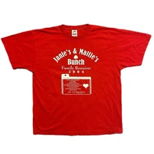 VTG  2004 Family Reunion Double Sided Red T-Shirt XL Happy Family Recipe
