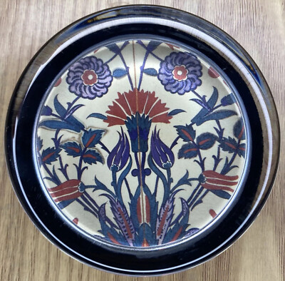 Vintage Glass Paperweight Turkish Tile Tulips 16th 17th Victoria & Albert Museum