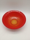 Northwood Chinese Red & Coral Glass Ribbed in side Bowl 9.5"T  3.5"H