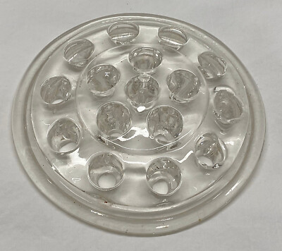 Large 16 Hole Glass Floral Frog - 5'' Across