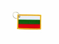 Keychain keyring embroidered embroidery patch double sided flag bulgaria