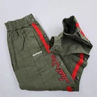 New READYMADE Just Don Vintage Track Seam Logo Tearaway Pants Green Red Sz 1