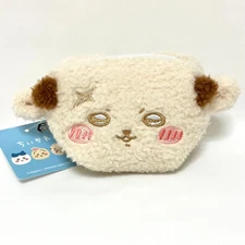 Chiikawa Sea Otter Rakko Face Pouch Fluffy Caramel Plush Prize 2024 Japan